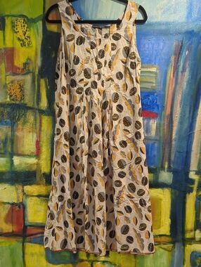 Gudrun Sjödén organic cotton sleeveless design w/Gathered Front/Back Pleats